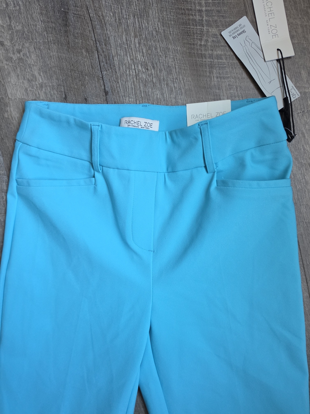 Rachel Zoe Bright Turquoise Straight-Leg Pants - Picture 2 of 7
